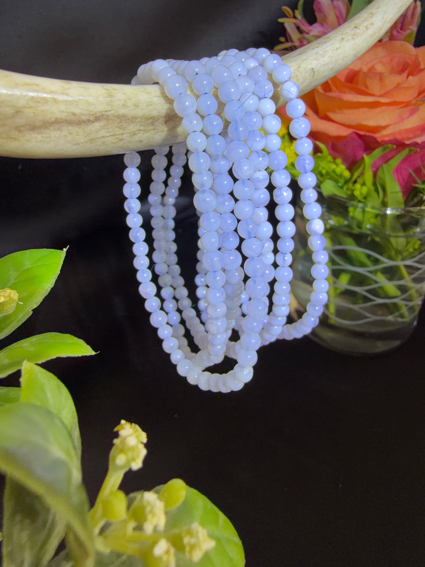 Blue Lace Agate Triple Bracelets