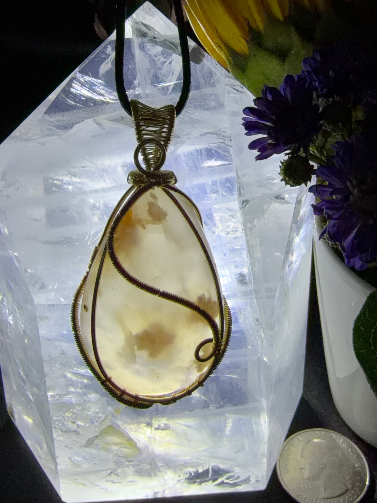 Flower Agate Pendant