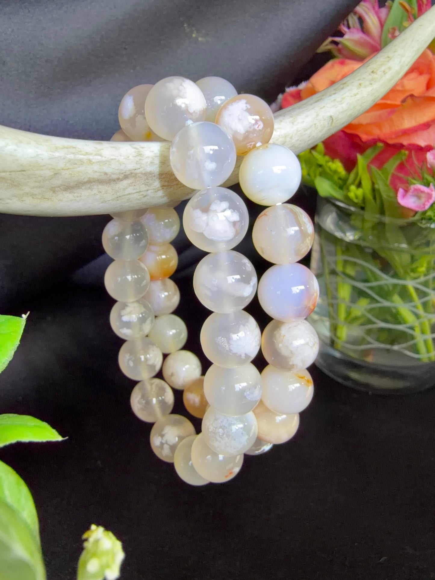 Flower Agate Bracelets