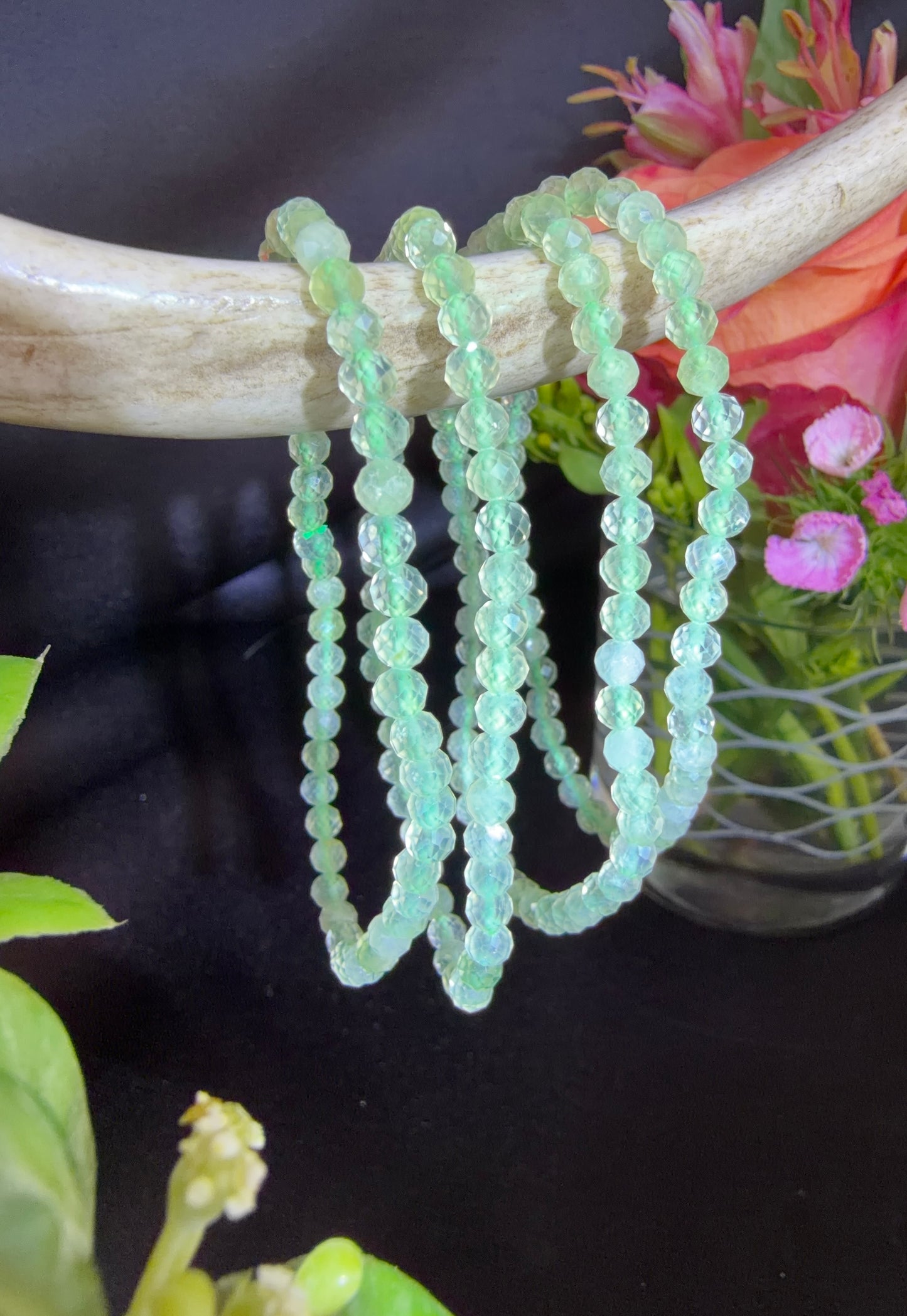 Faceted Prehnite Bracelets