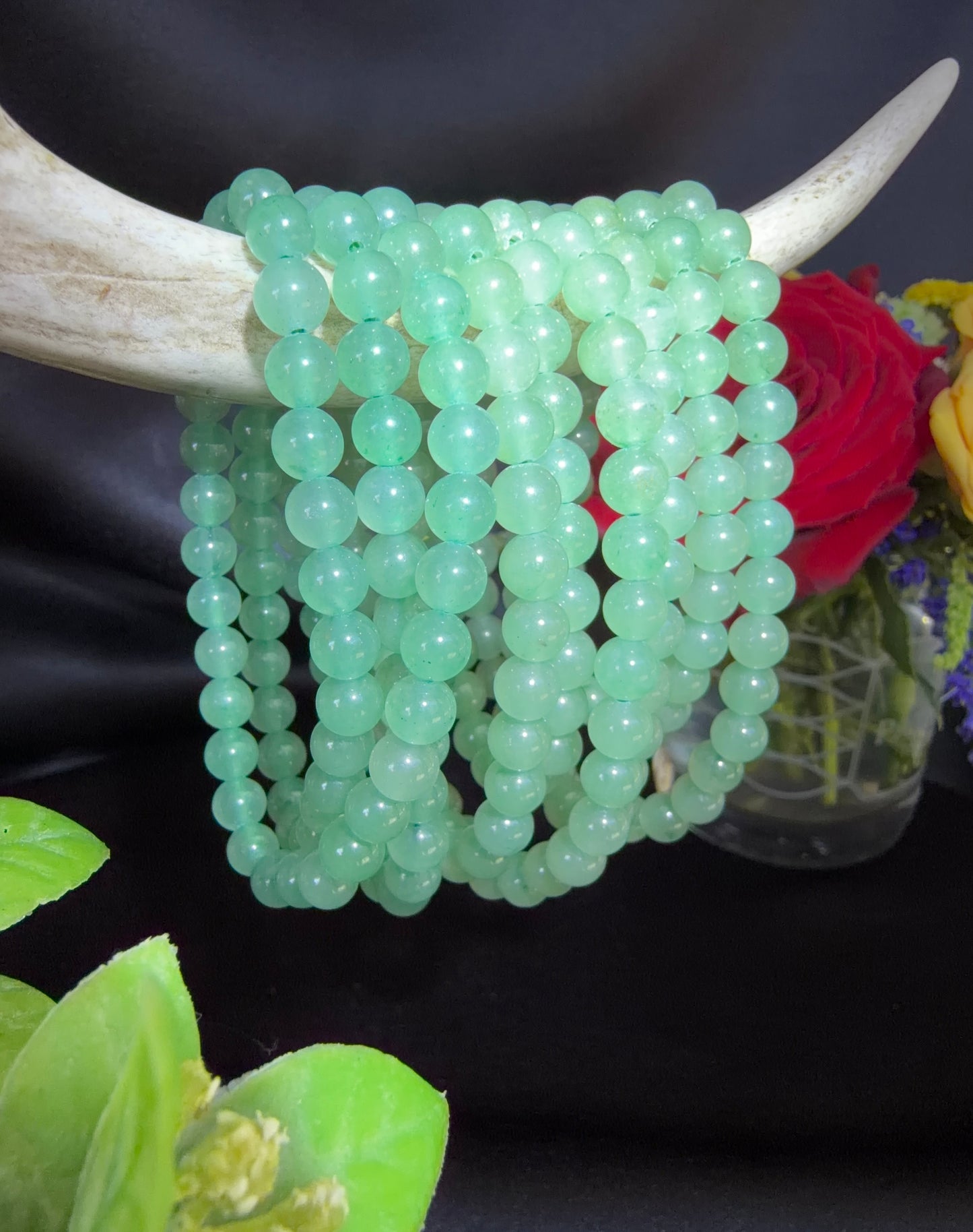 Green Aventurine Triple Bracelets