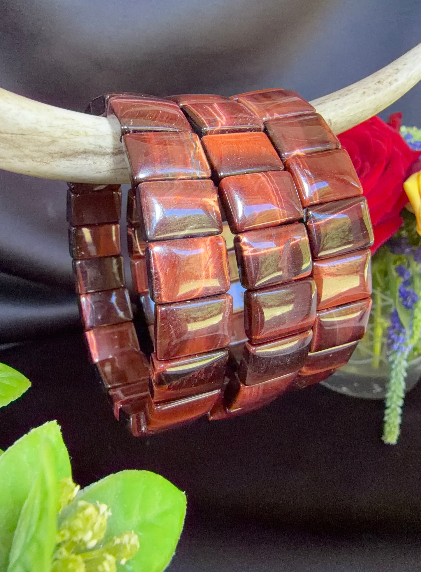 Red Tigers Eye Soft Bangle Bracelets