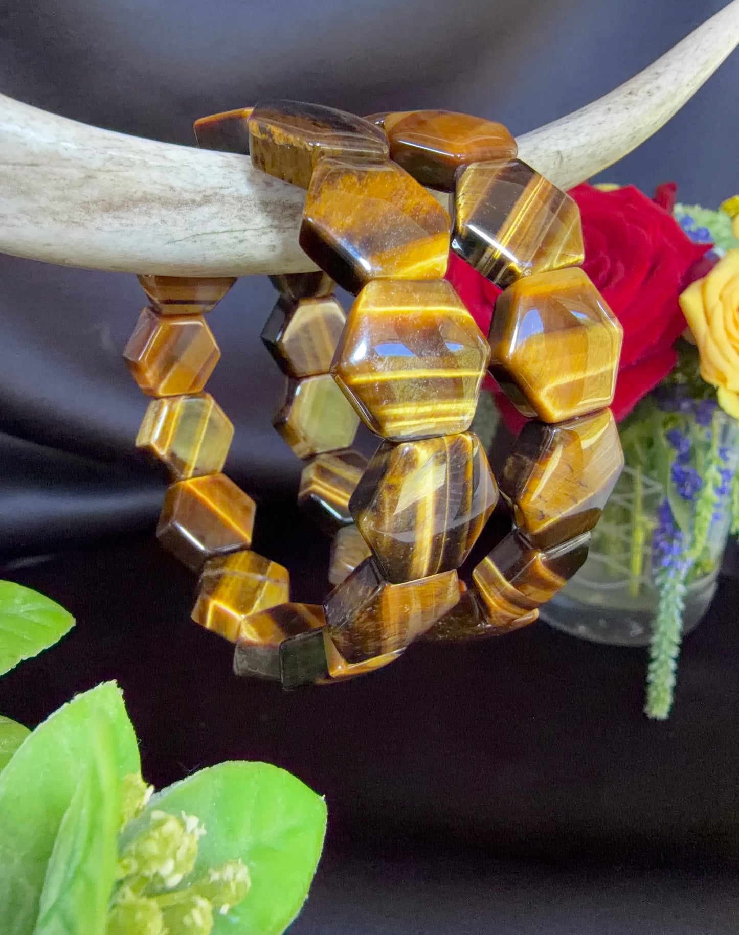 Tiger’s Eye Honeycomb Bracelets