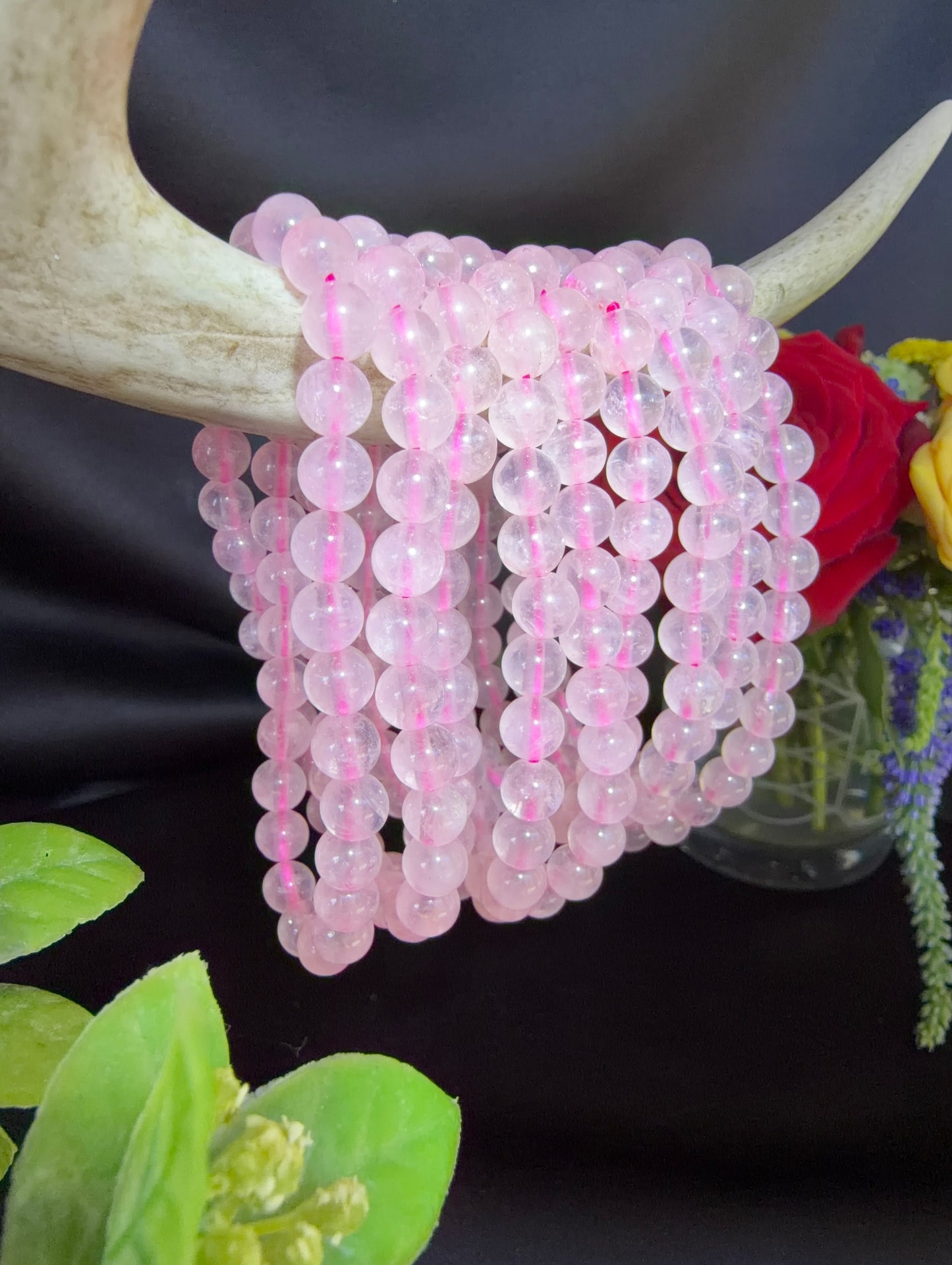 Rose Quartz Triple Bracelets