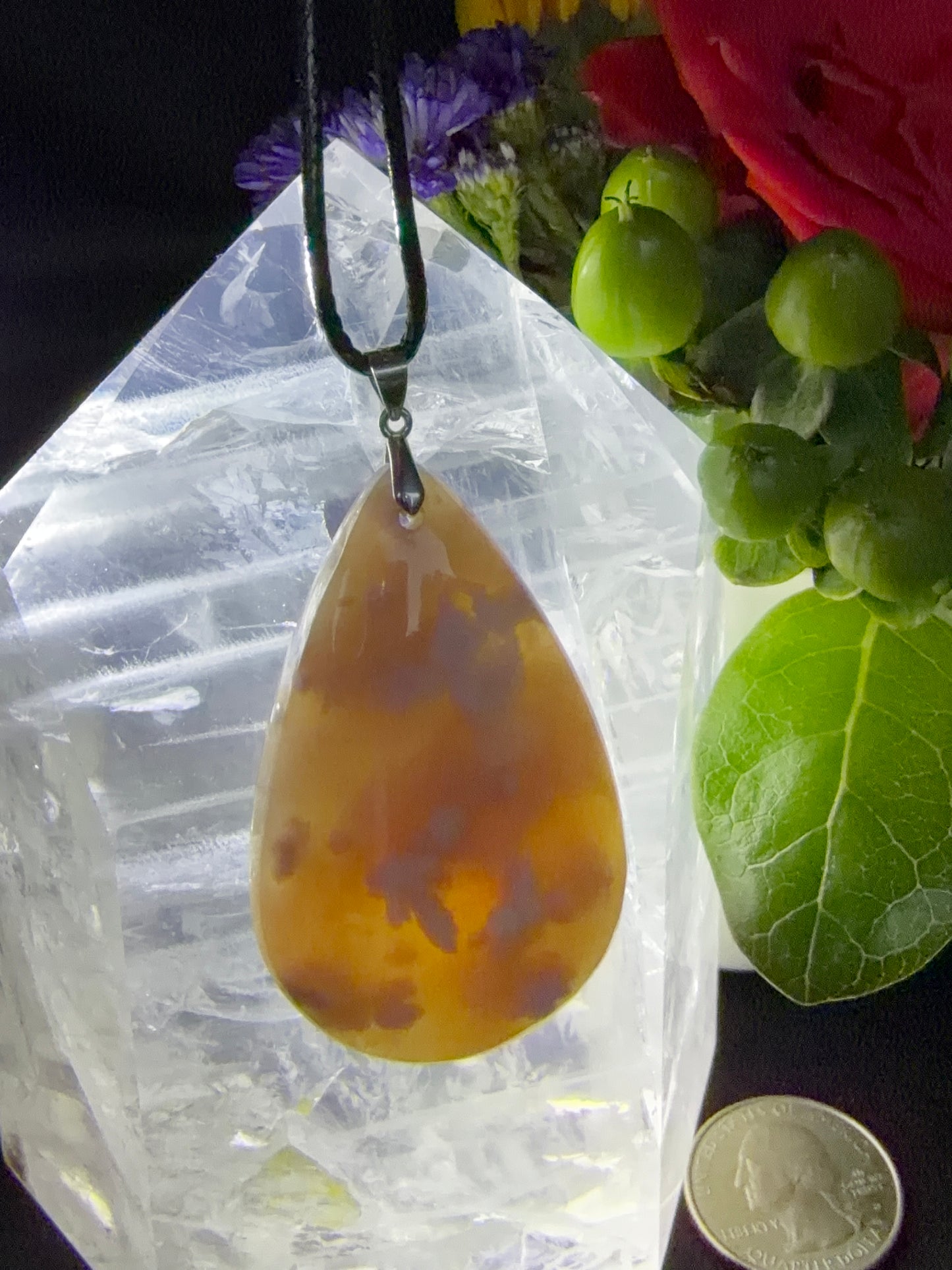 Flower Agate Pendant B