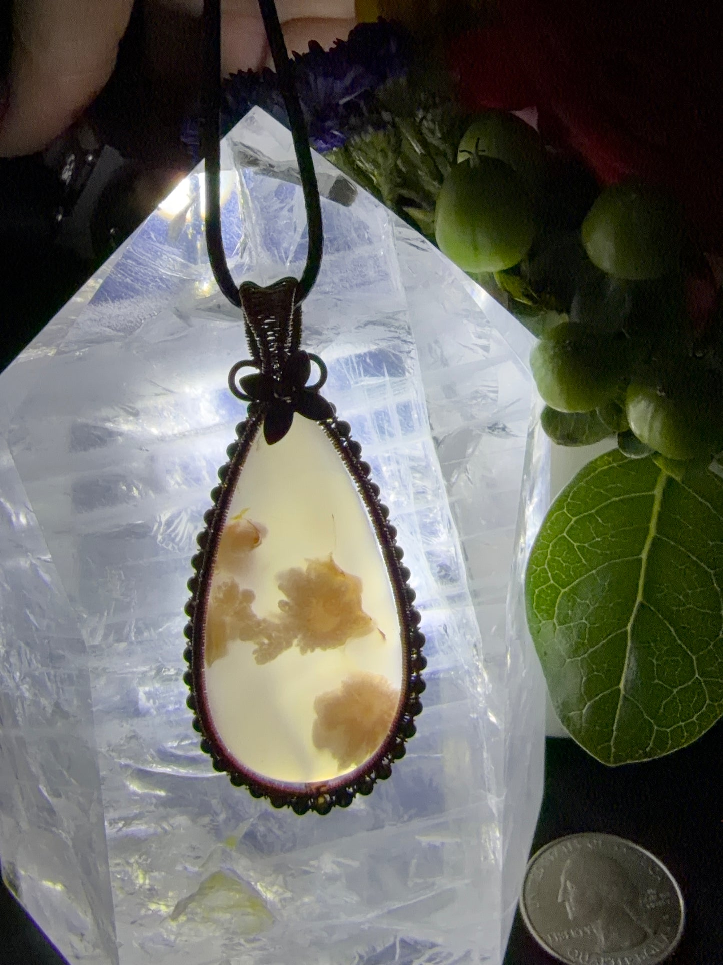Flower Agate Pendant C