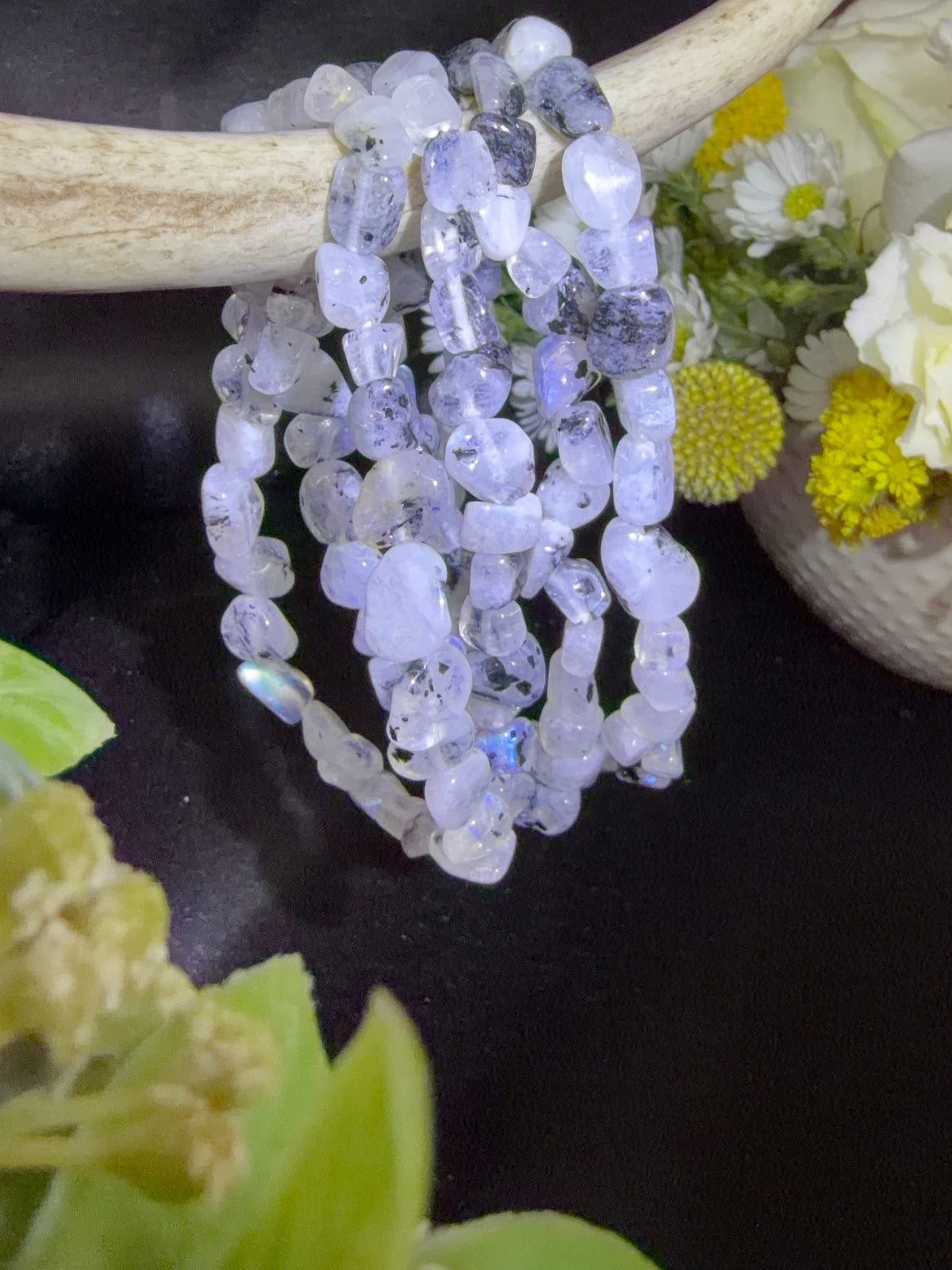 Rainbow Moonstone Pebble Bracelets