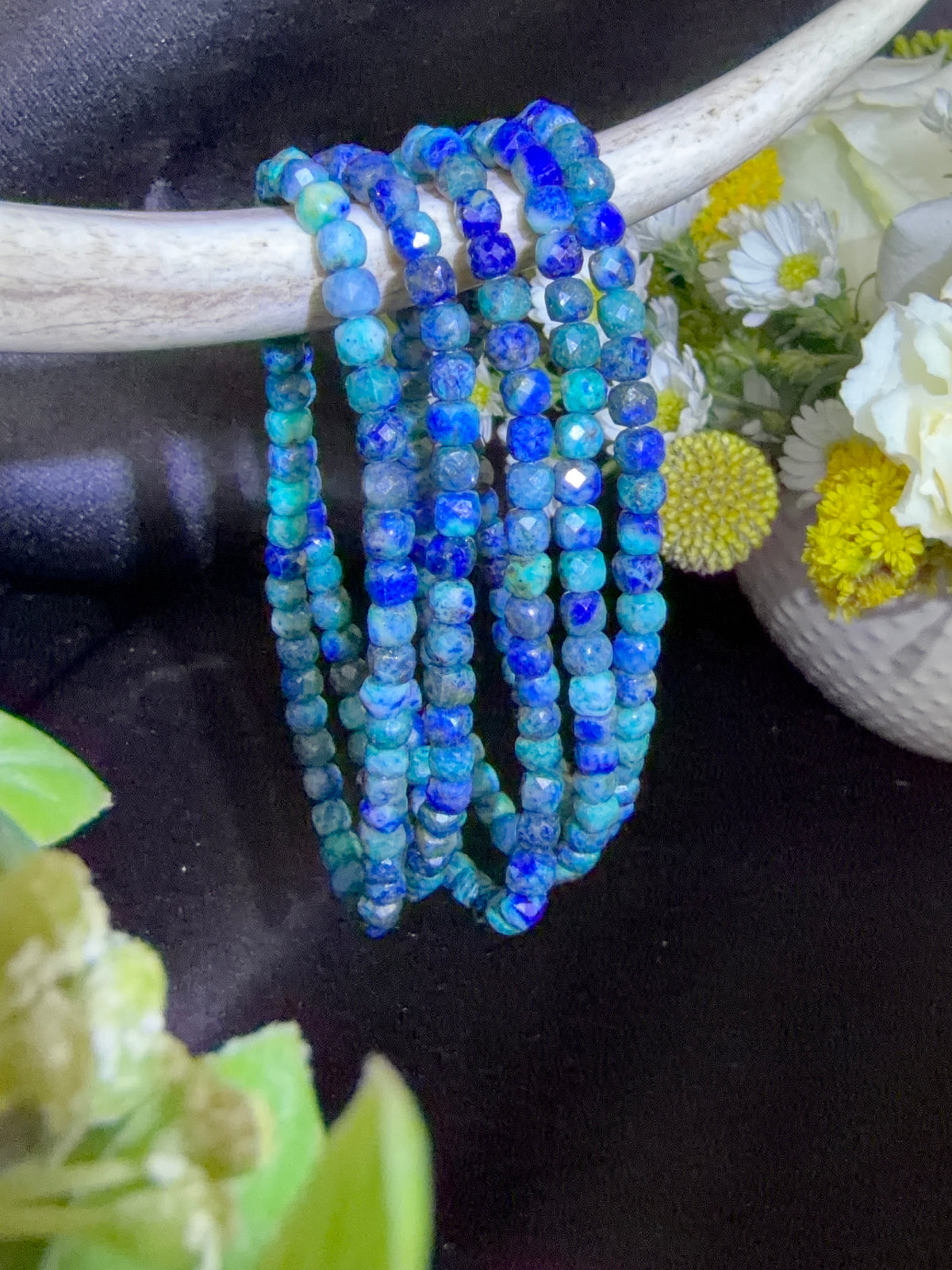 Phoenix and Lapis Faceted Bracelets
