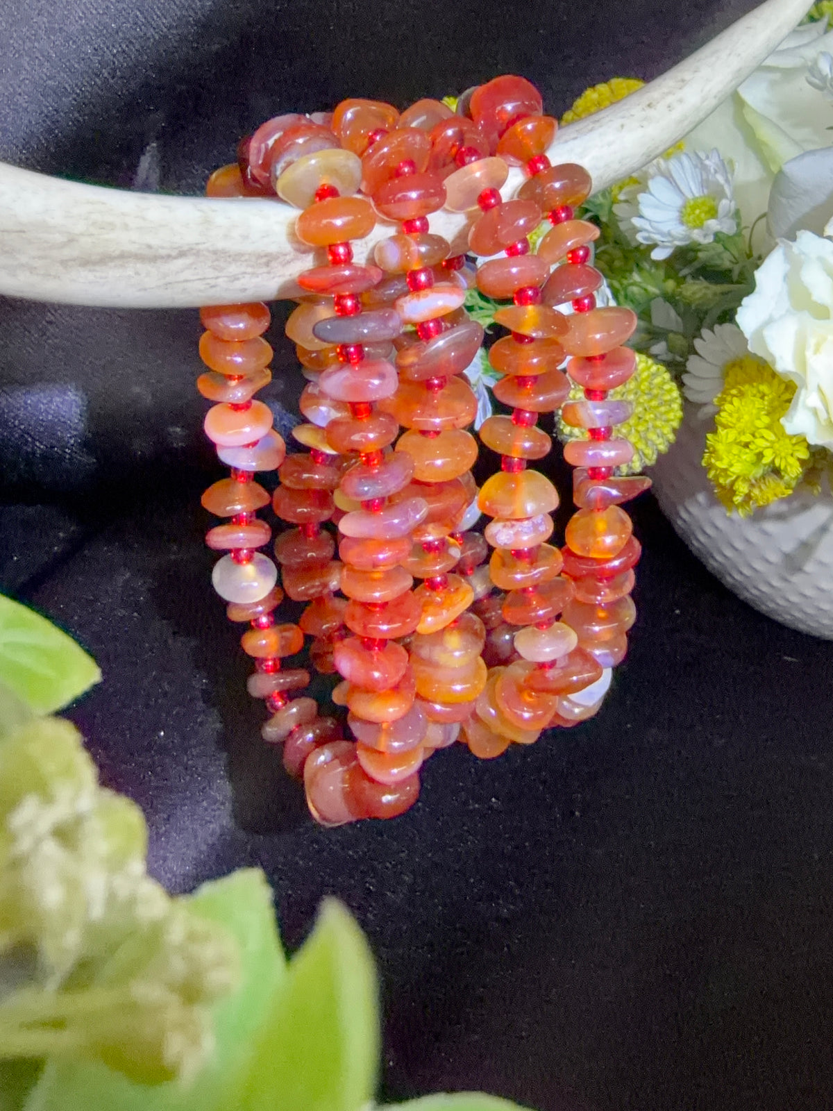 Carnelian Disc Bracelets