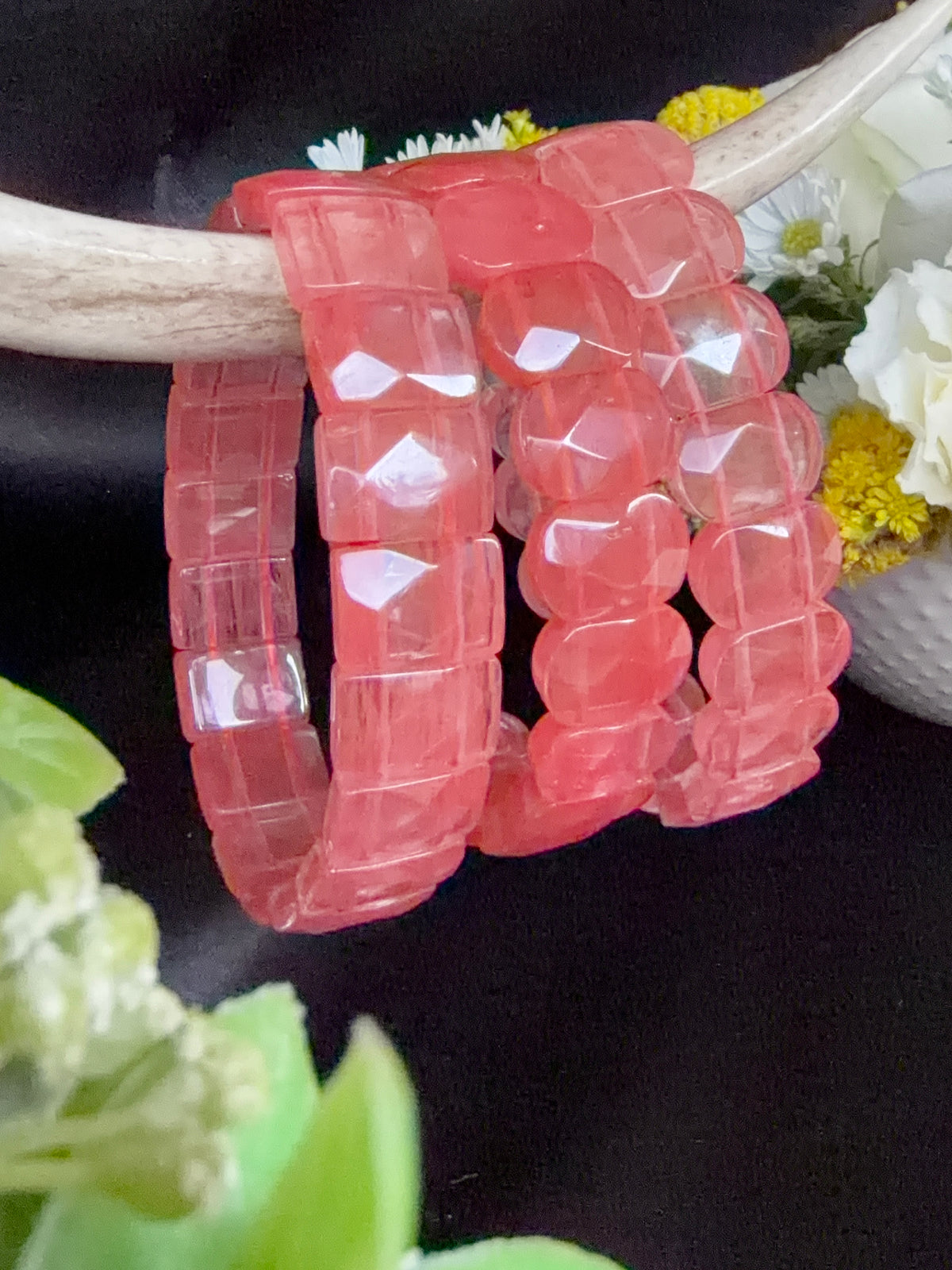 Watermelon Quartz Soft Bangle Bracelets