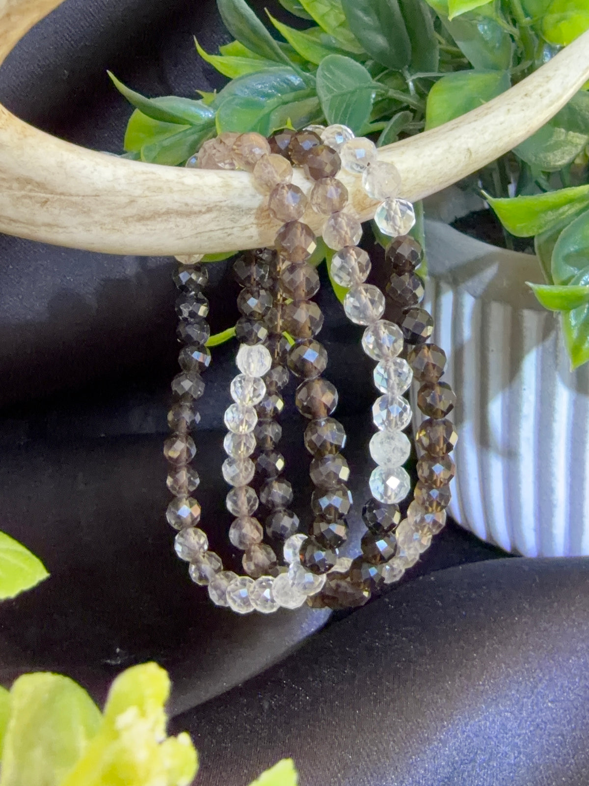 Faceted Smokey Gradient Bracelets