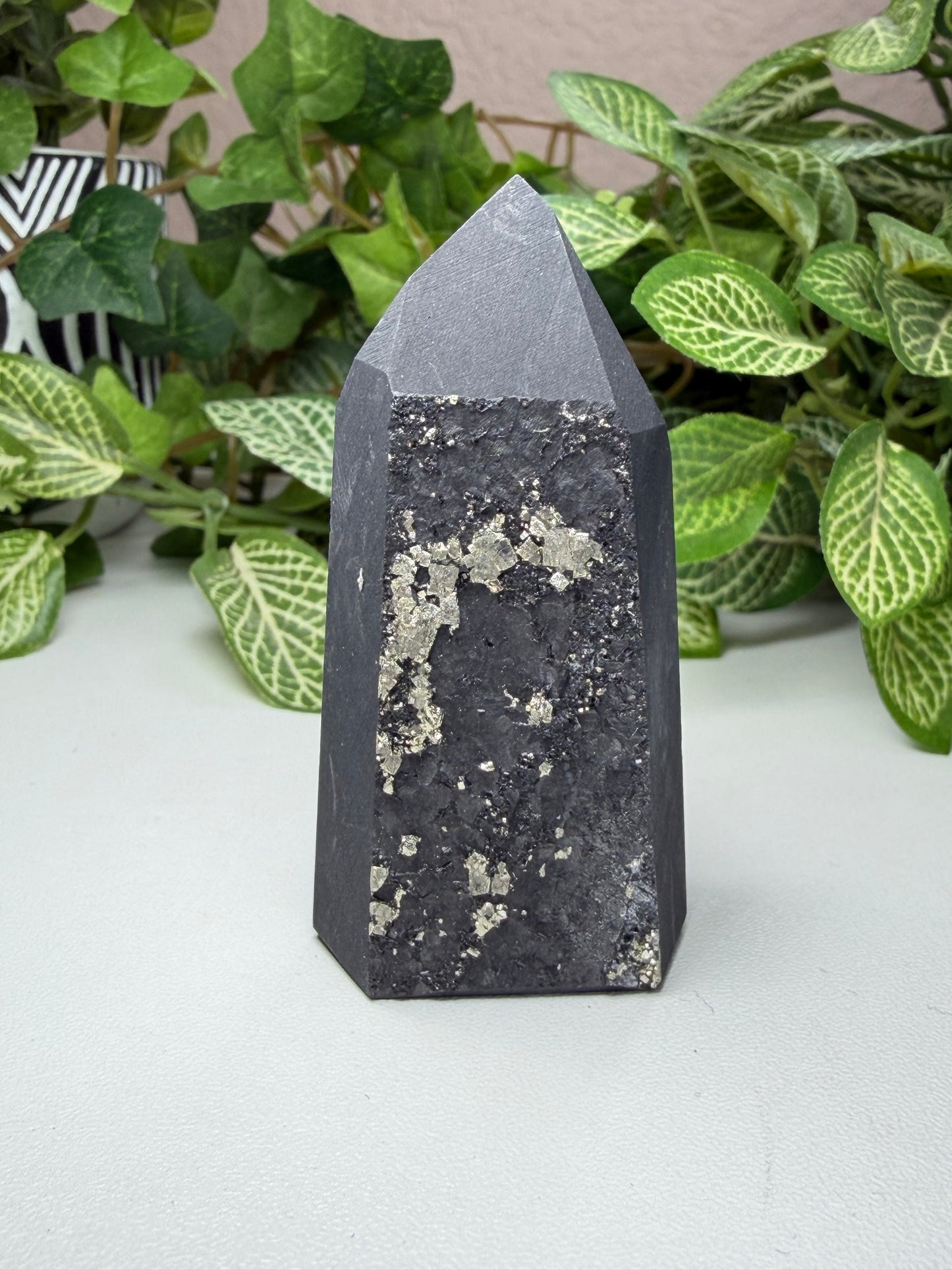 Shungite with Pyrite Tower G