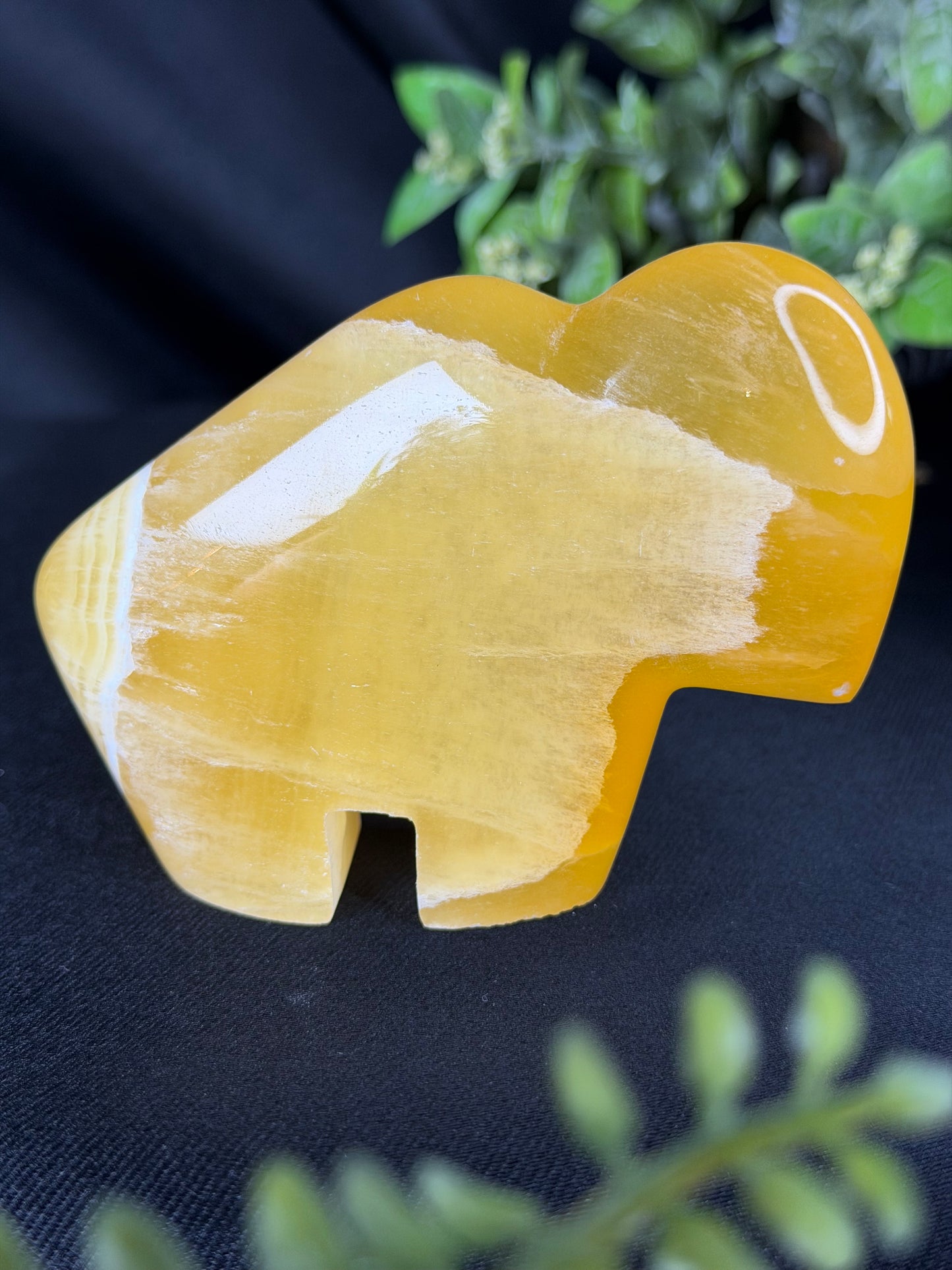 Orange Calcite Bison -Large