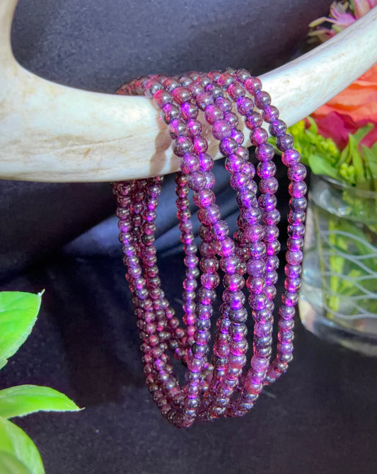 Garnet Triple Bracelets