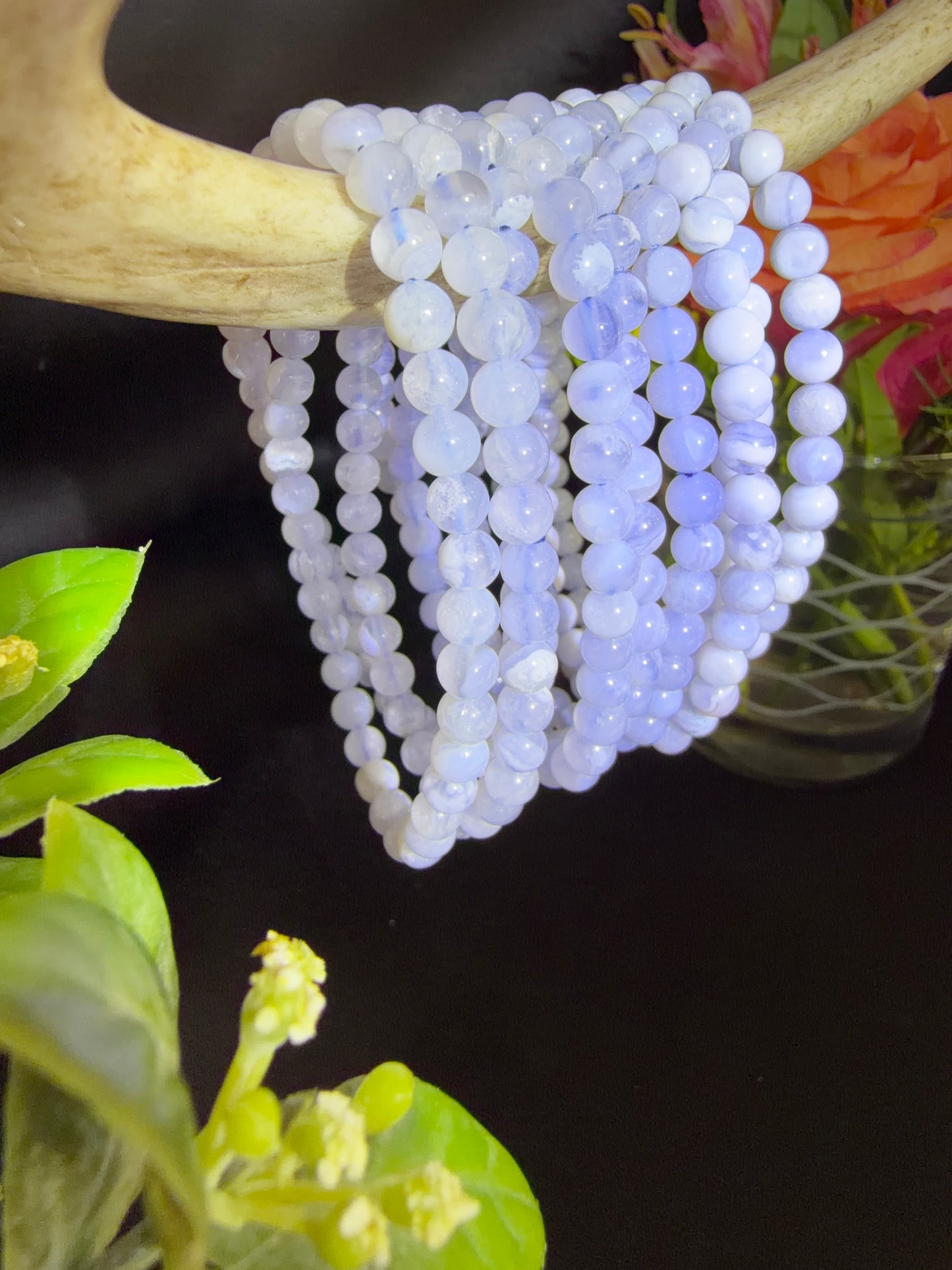Blue Lace Agate Triple Bracelets