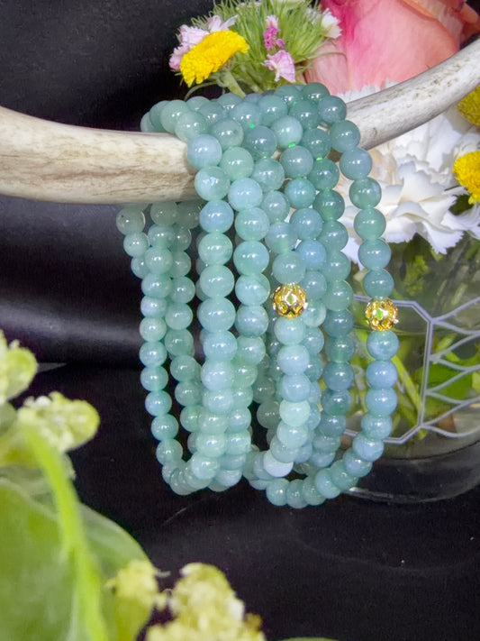 Blue Water Jade Triple Bracelets