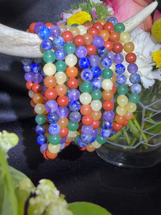 Rainbow Crystal Triple Bracelets