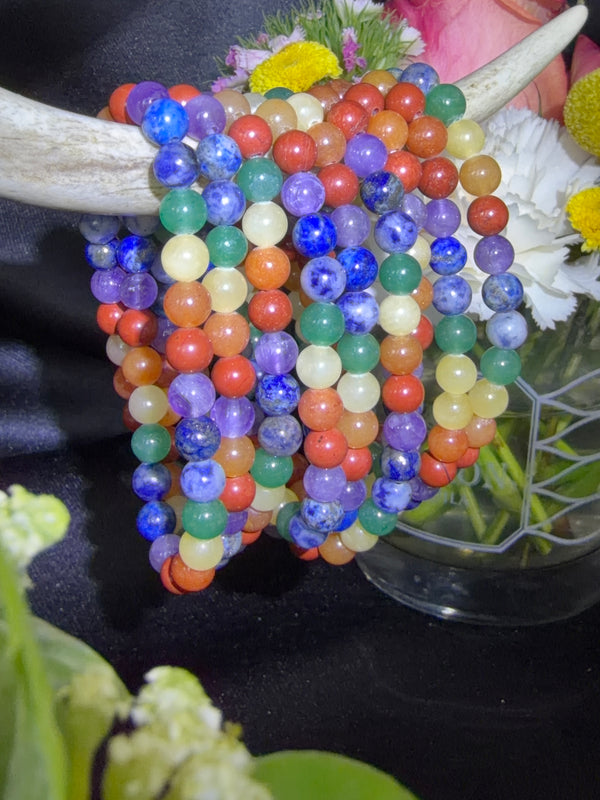 Rainbow Crystal Triple Bracelets