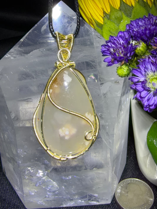 Flower Agate Pendant