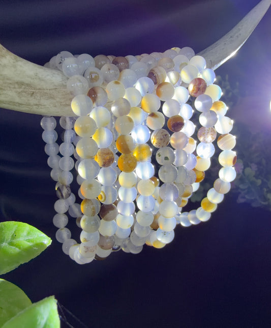 Dendritic Agate Triple Bracelets