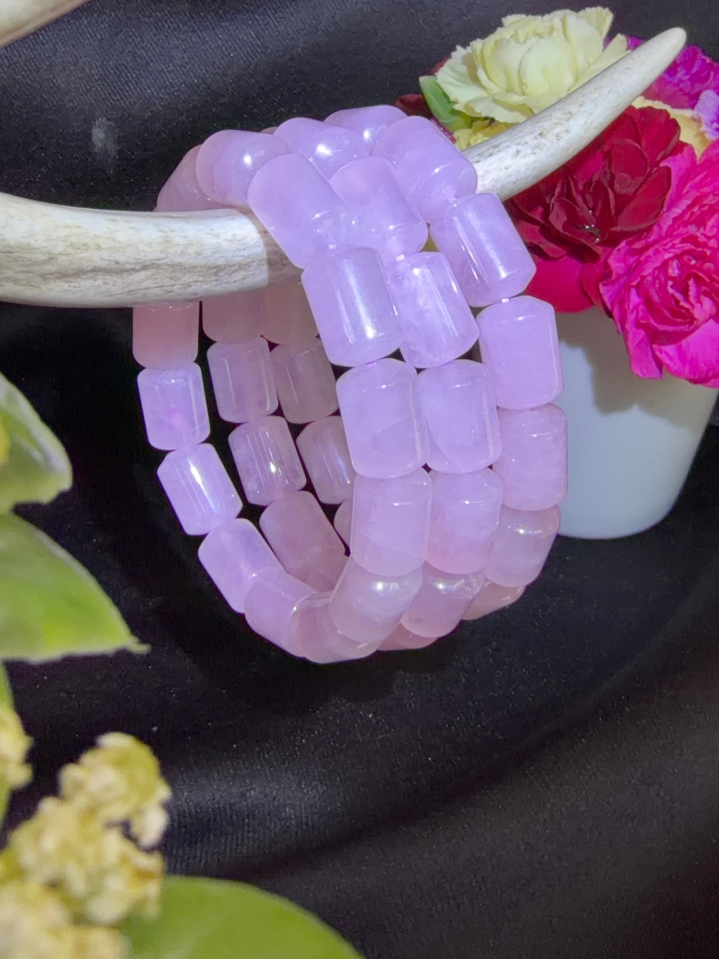 Rose Quartz Barrel Bracelets