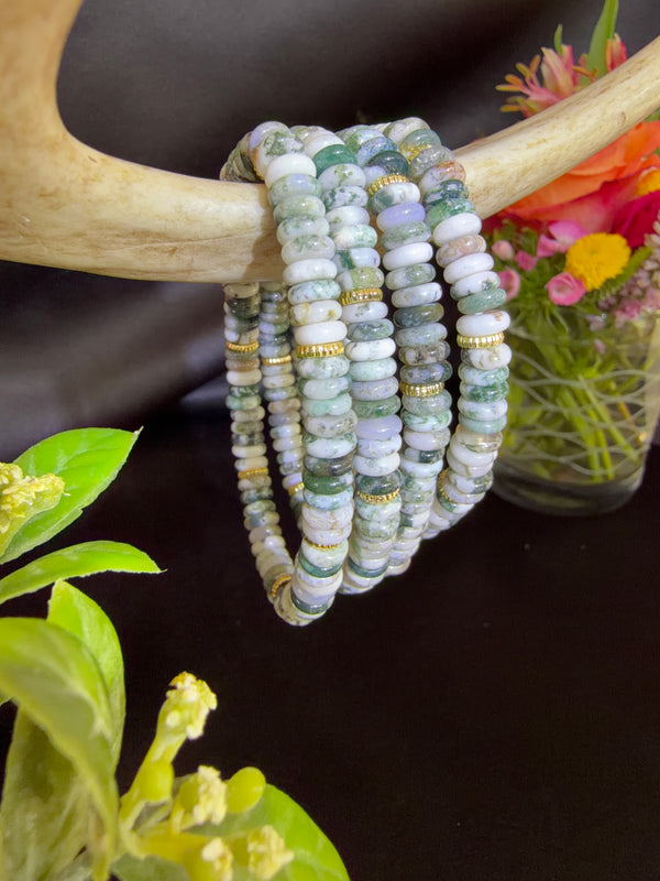 White Moss Agate Bracelets