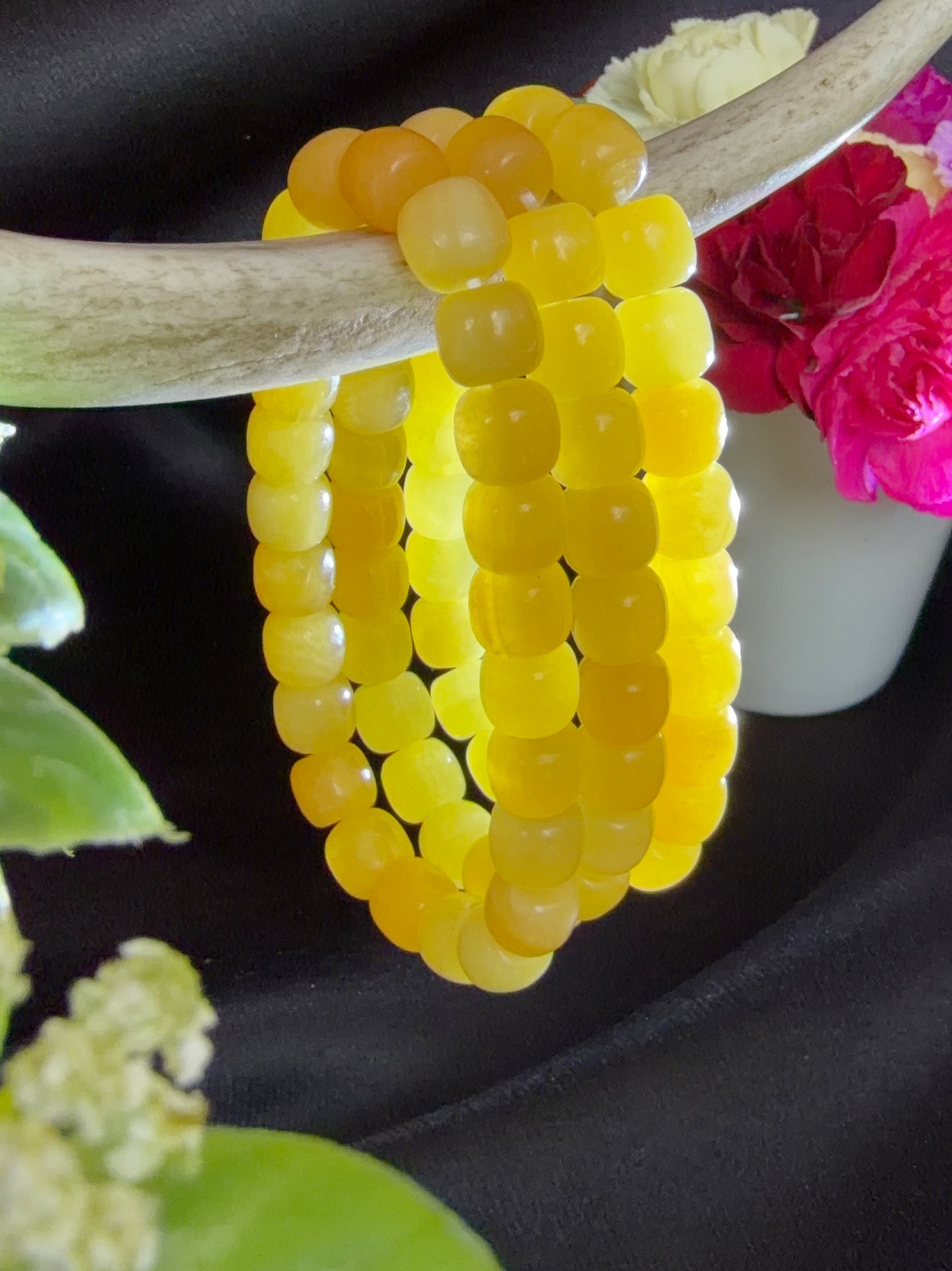 Honey Calcite Abacus Bracelets