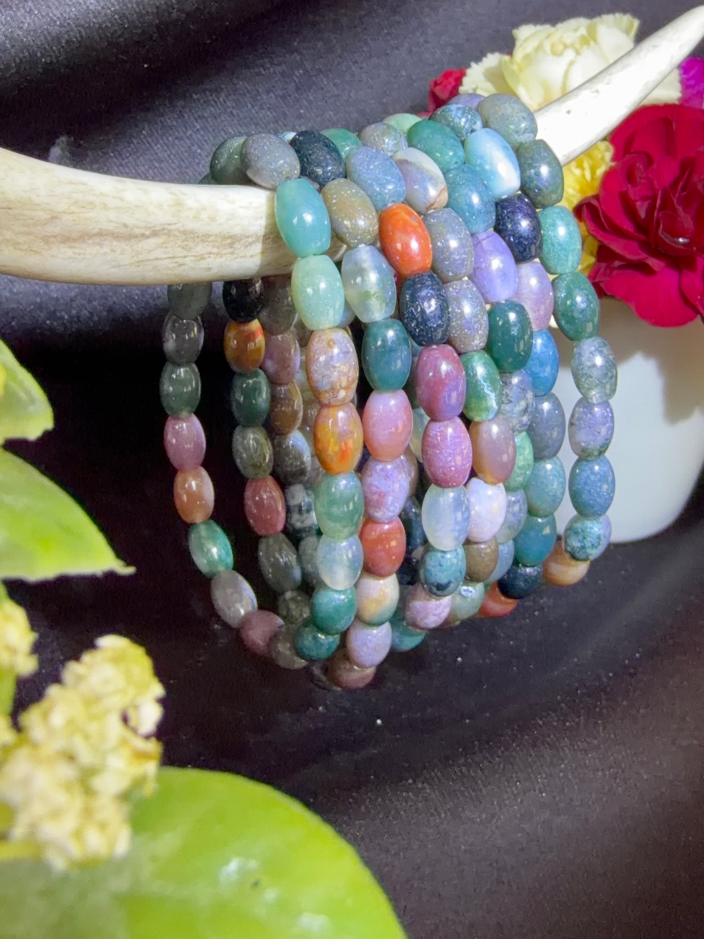 Sea Jasper Rice Bead Bracelets