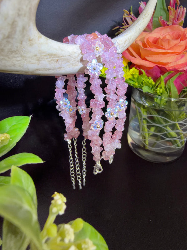 Strawberry Quartz Flower Bracelets