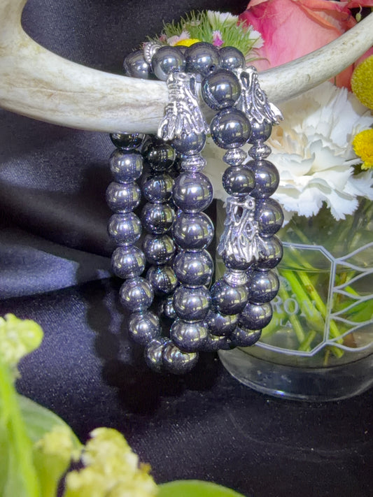 Hematite with Dragon Bead Bracelets