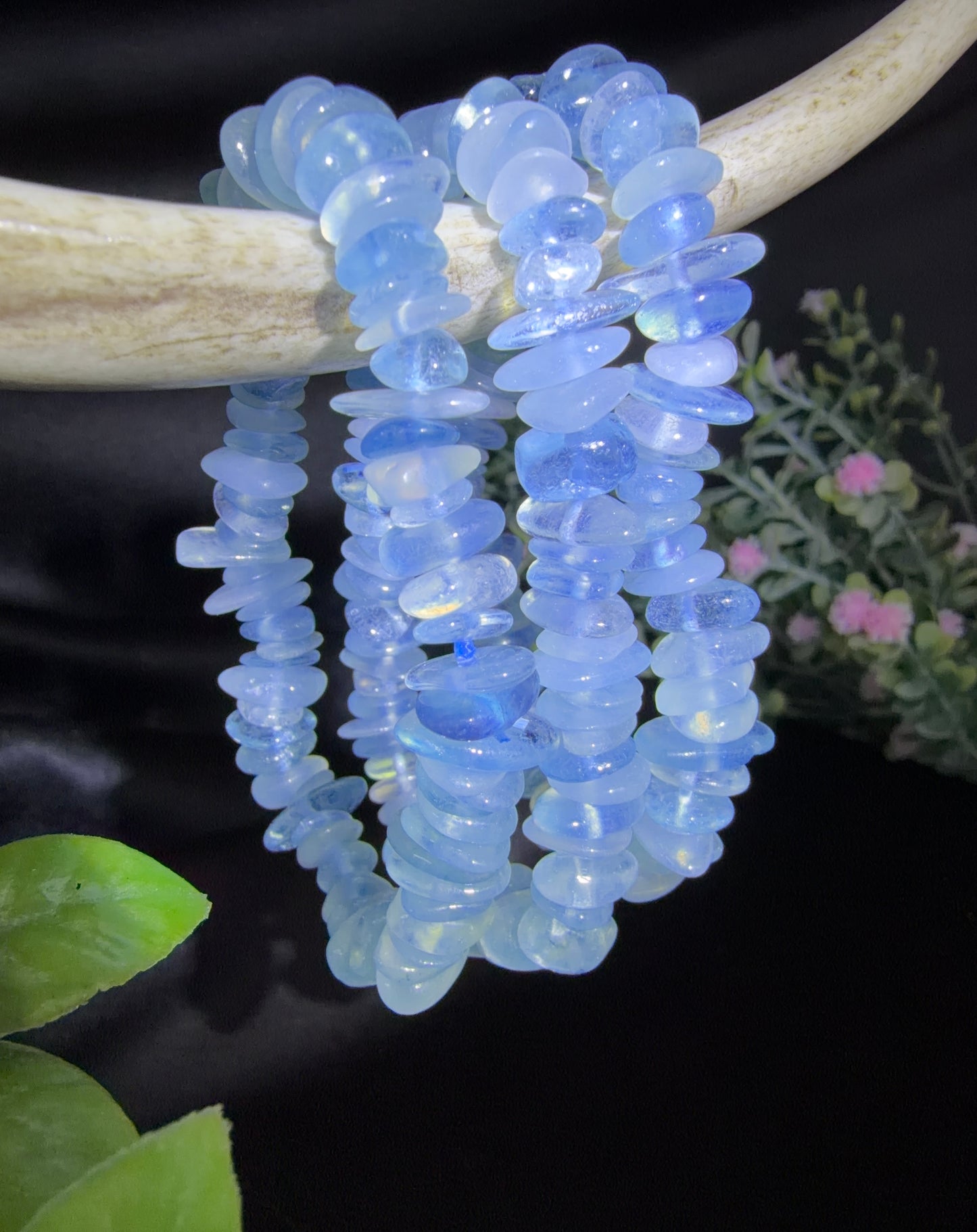 High Quality Aquamarine Donut Chip Bracelets