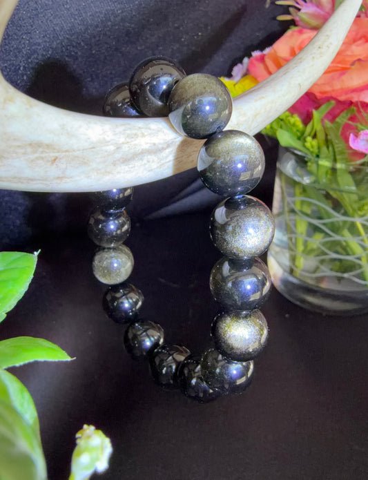 Gold Sheen Obsidian Bracelets