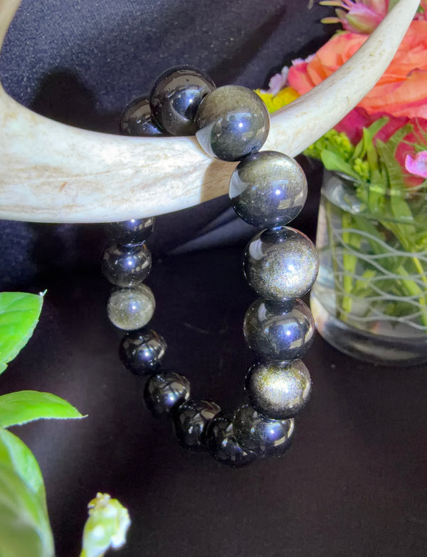 Gold Sheen Obsidian Bracelets