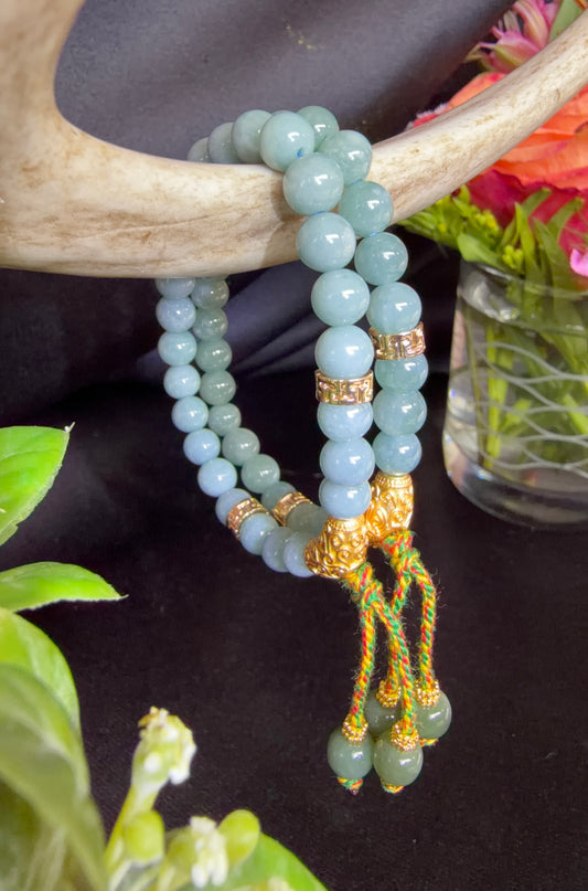 Blue Water Jade with Copper Fox