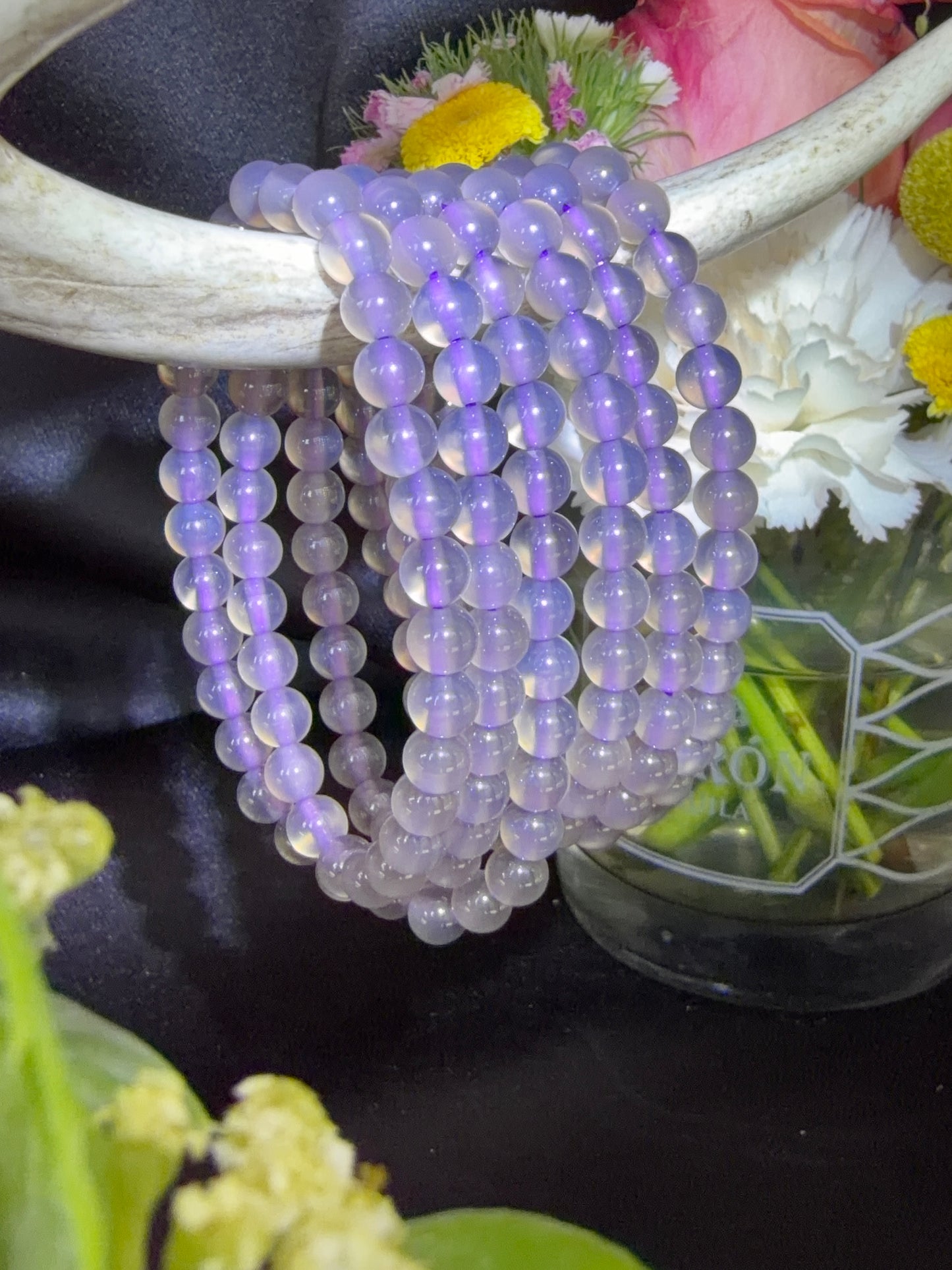 Triple Imperial Purple Agate Bracelets