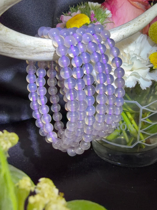 Triple Imperial Purple Agate Bracelets