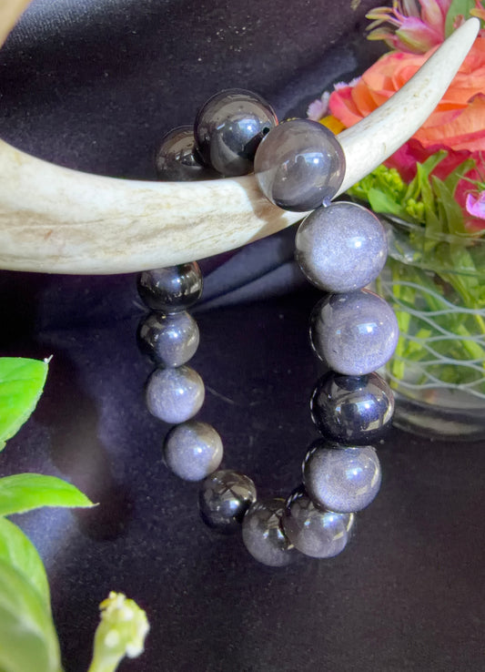 Silver Sheen Obsidian Bracelets