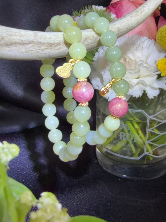Hetian Jade with Hulu Charm Bracelets