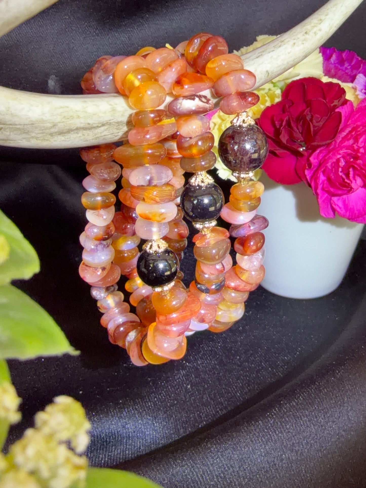 Carnelian with Garnet Bracelets