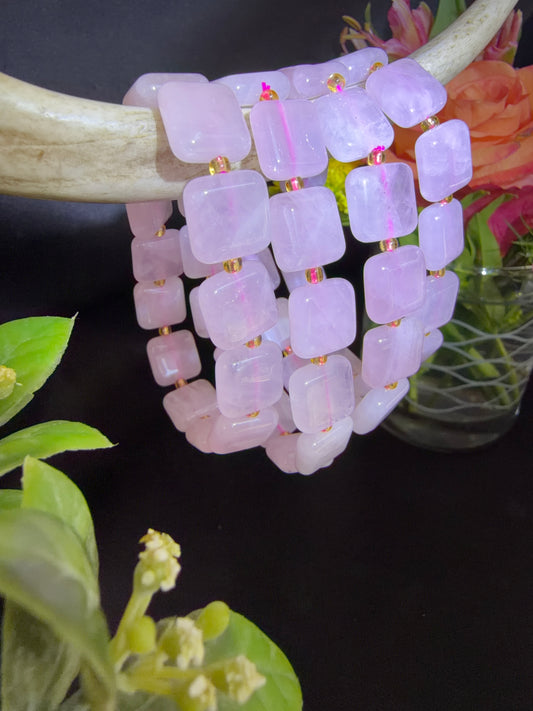 Rose Quartz Square Bracelets