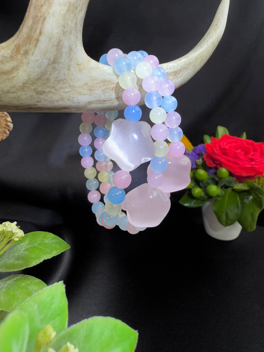 Colorful Selenite with Puffy Star