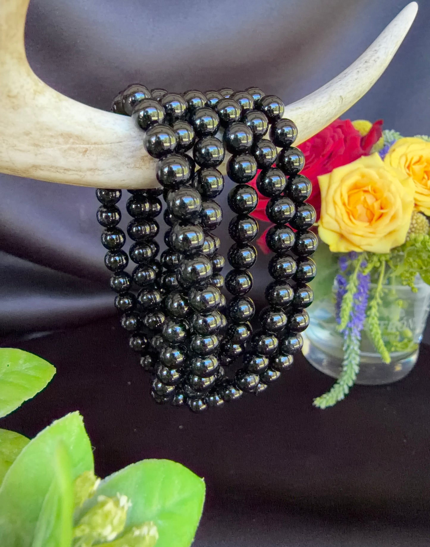 Black Tourmaline Triple Bracelets