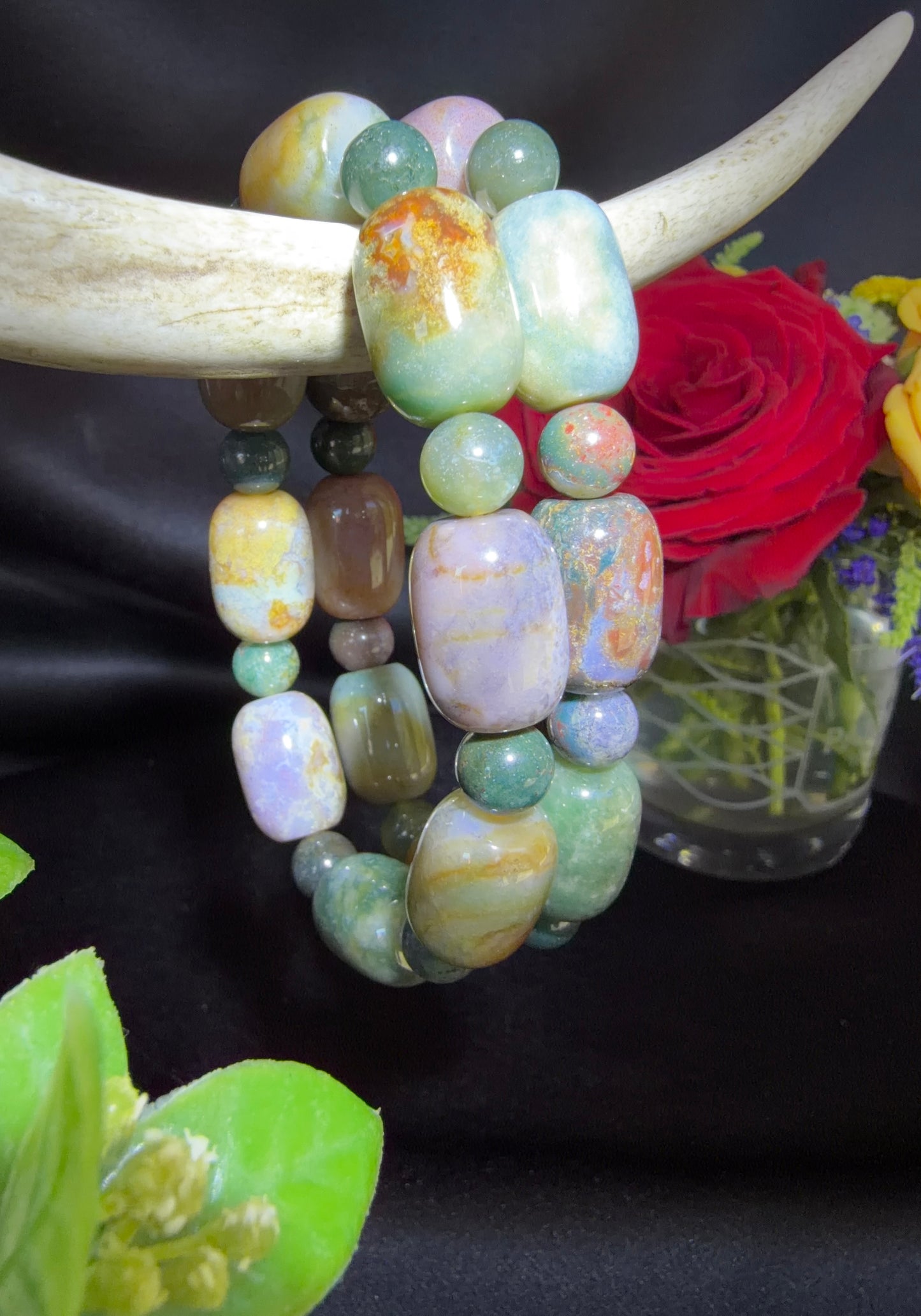 Sea Jasper Barrel Bracelets