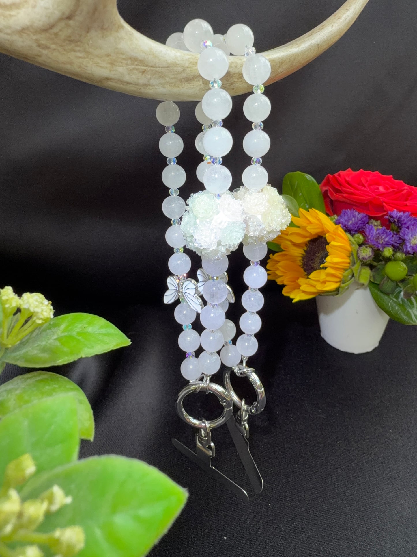Clear Quartz Phone/Bag Charm or Keychain