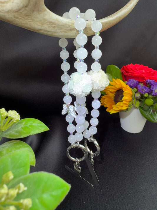 Clear Quartz Phone/Bag Charm or Keychain
