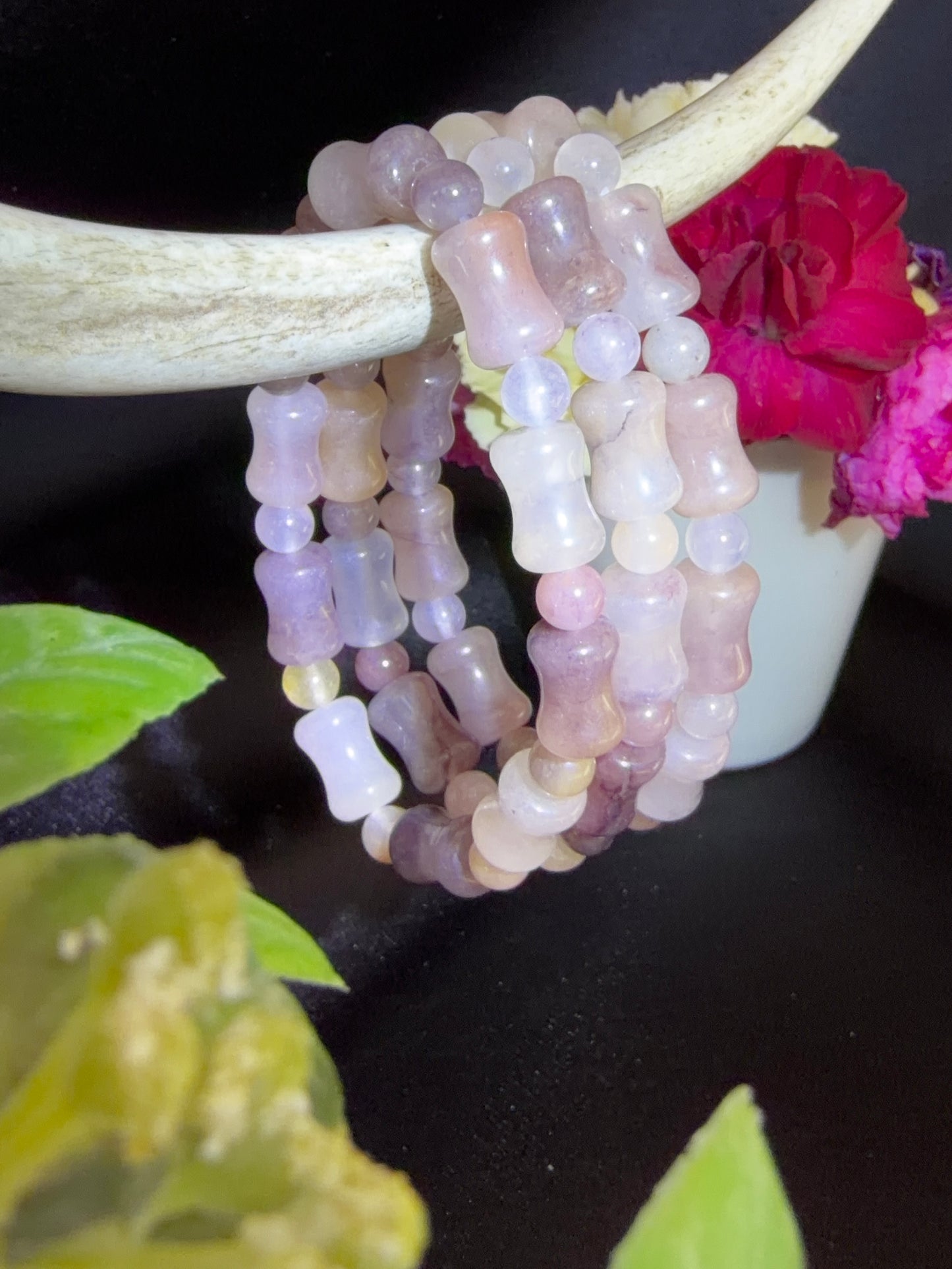 Violet Jade Bamboo Bracelets
