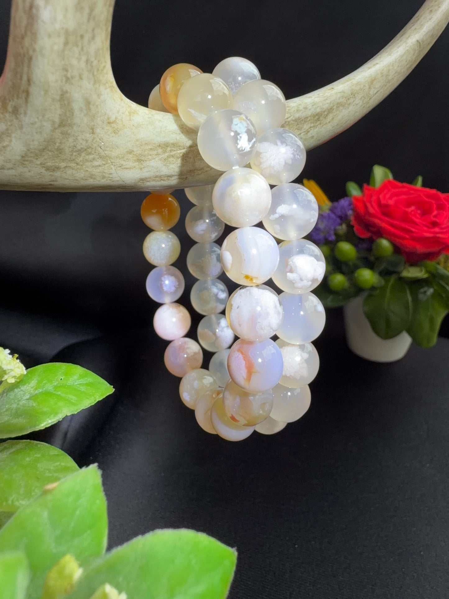 Flower Agate Bracelets