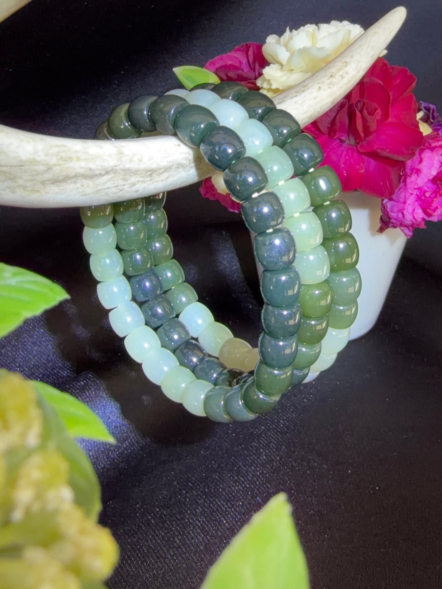 Jade Gradient Abacus Bracelets