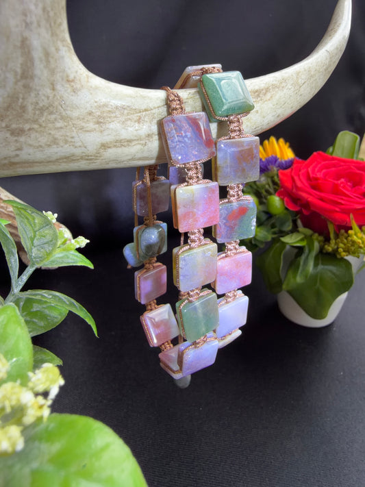Sea Jasper Square Bead Bracelets