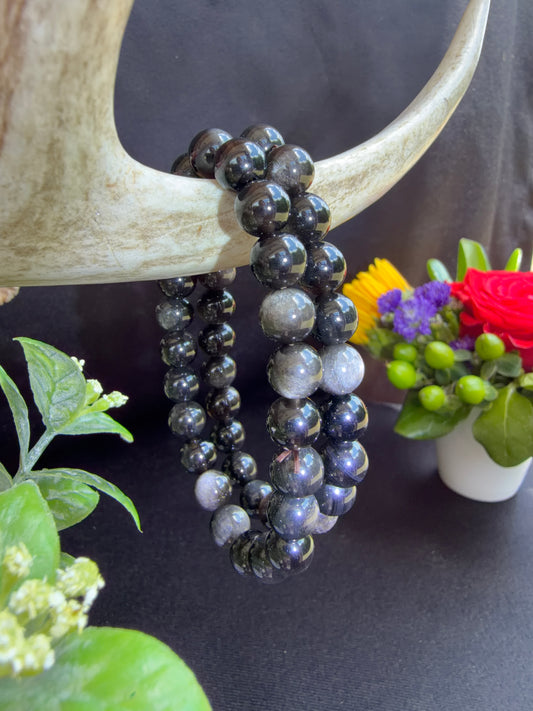 Silver Sheen Obsidian Bracelets